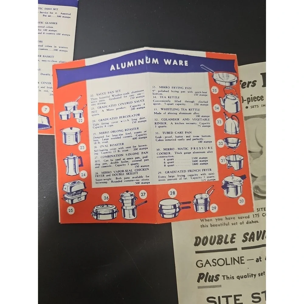 Large Lot of Vintage  Site Station Store Gas Trading Stamps & Folder 1954